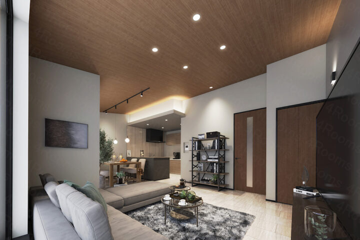 建築3DCGパース_LDKインナーパース