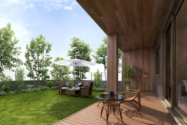 戸建て住宅_庭園_CGパース