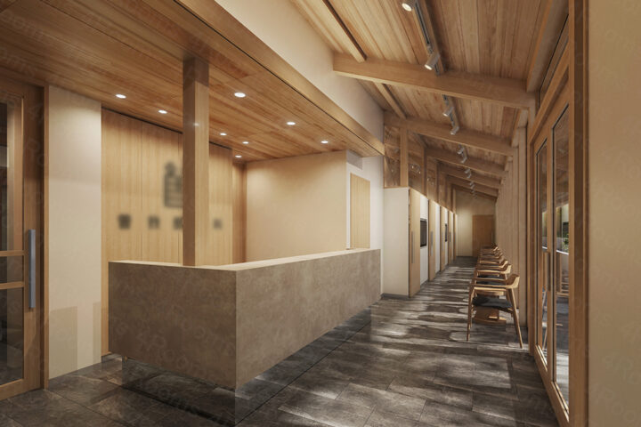 建築パース デンタルクリニック 待合室 CGパース