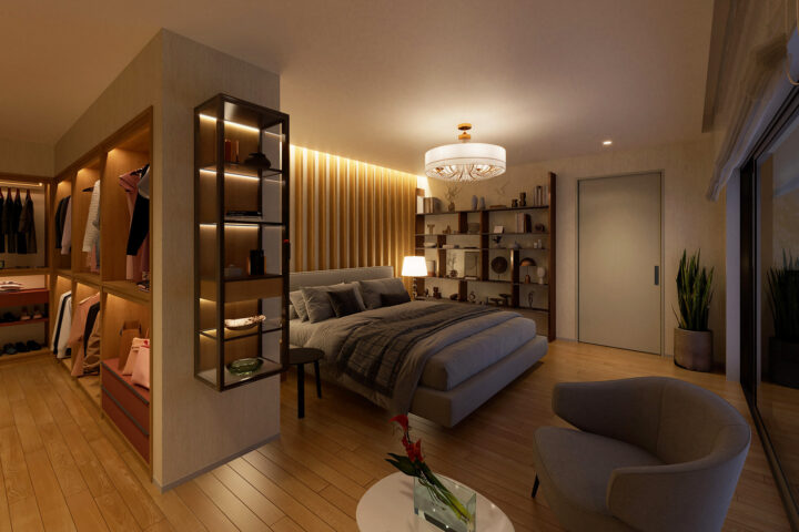 マンションのベッドルーム_内観CGパース