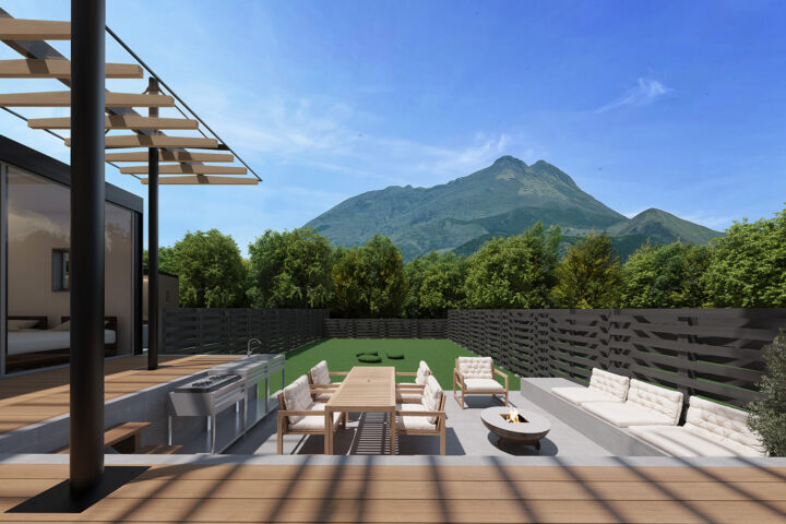 トレーラーハウス型キャンプ施設_アイレベル_CGパース_A