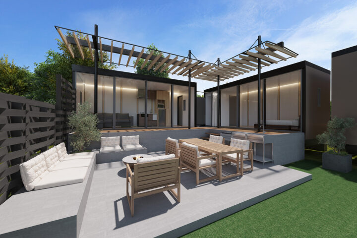 トレーラーハウス型キャンプ施設_アイレベル_CGパース_B