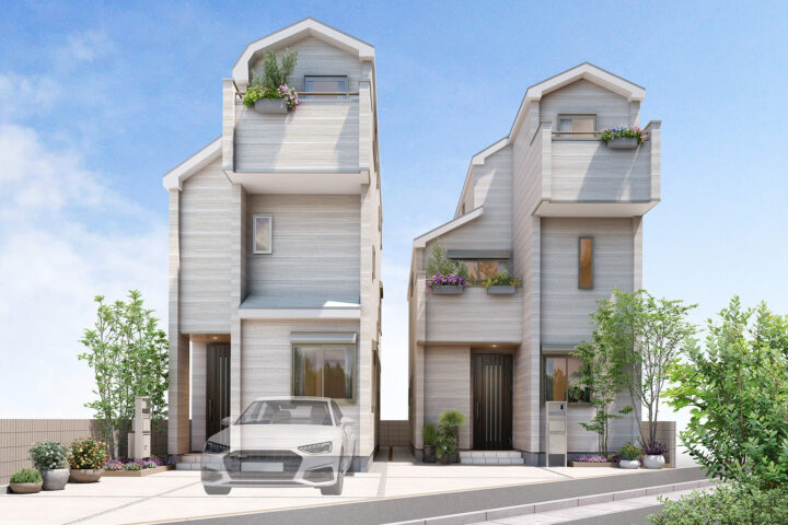 戸建て住宅の外観CGパース